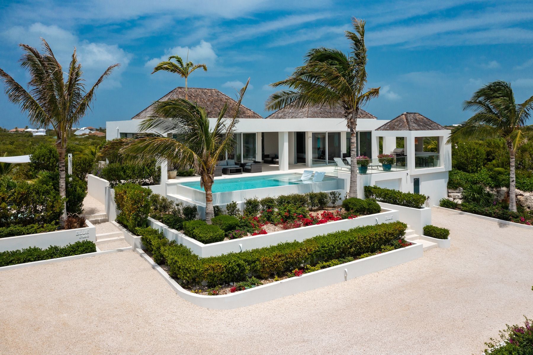 Blue villa photo.